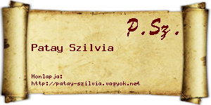 Patay Szilvia névjegykártya