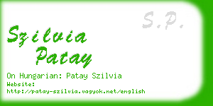 szilvia patay business card